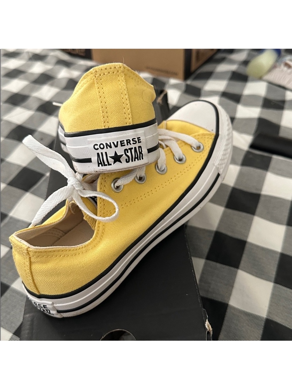 Converse Low Top Sneakers in Yellow with White Accents